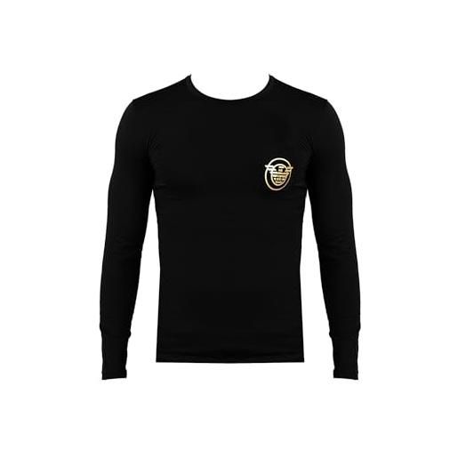Emporio Armani x-mas-maglietta a maniche lunghe in cotone, slim fit t-shirt, nero, s uomo