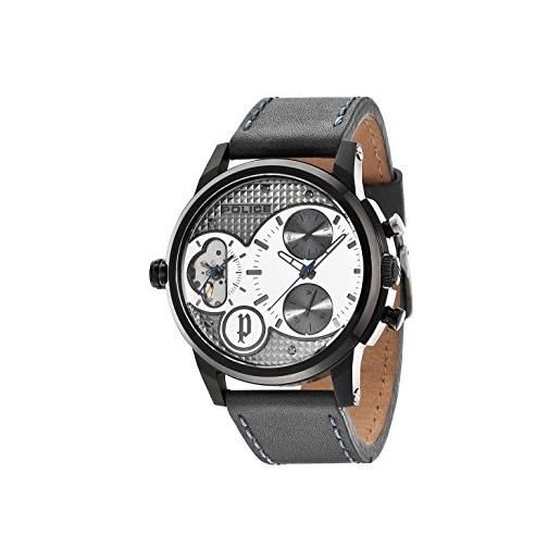 Police diamondback Police-orologio da uomo al quarzo con display con cronografo e cinturino in pelle, colore: grigio, 14376jsb/04