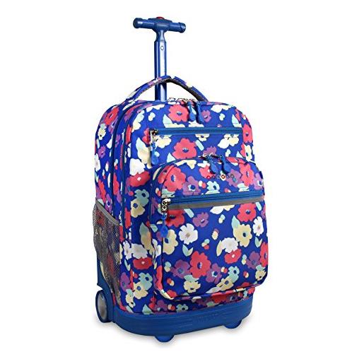 J World New York sundance rolling backpack zaino casual, 20 cm, 38.34 liters, multicolore (petals)