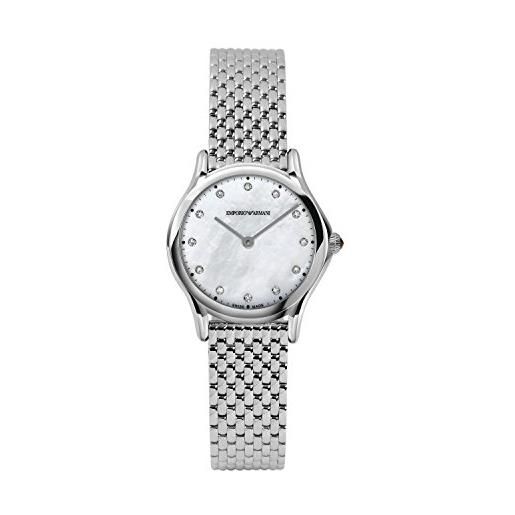 Emporio Armani swiss orologio da donna, movimento a due lancette, cassa in acciaio inossidabile da 28 mm con bracciale in acciaio inossidabile, ars7501