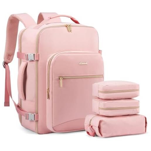 LIGHT FLIGHT Zaino Per Laptop 17,3 Pollici Donna - Grande, Rosa, Con Porta USB E Tasca Antifurto, Per Viaggio E Università - 5