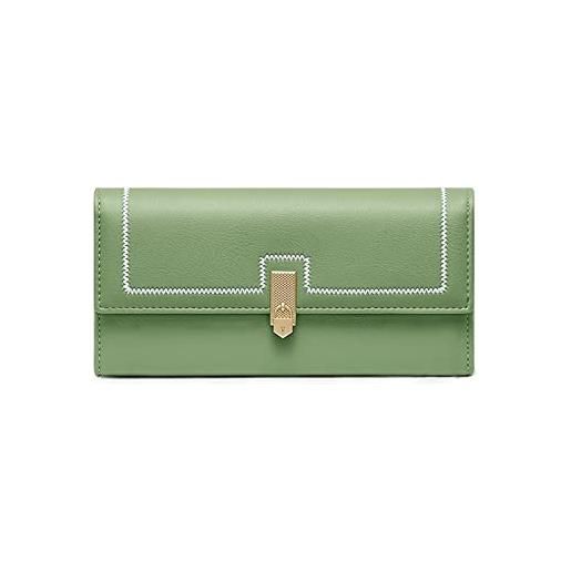Dieffematicq portafoglio donna brand women wallets buckle design long wallet female leather purse id card holder women purses ladies clutch phone (color: green)
