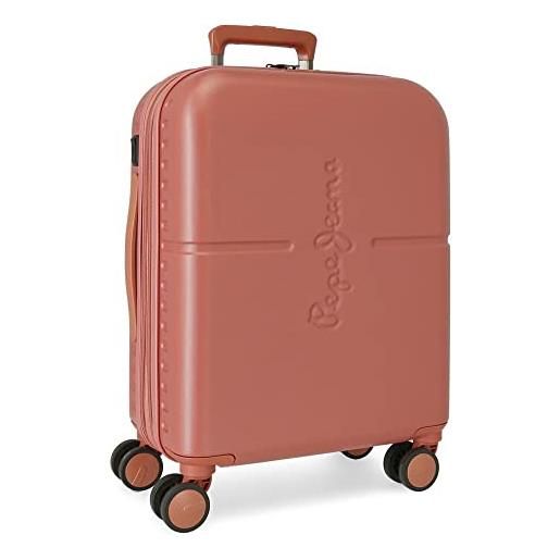 Pepe Jeans highlight - valigia da cabina in terracotta 40 x 55 x 20 cm, rigida abs, chiusura tsa integrata, 37 l, 2,74 kg, 4 ruote, doppia estensibile, bagaglio a mano