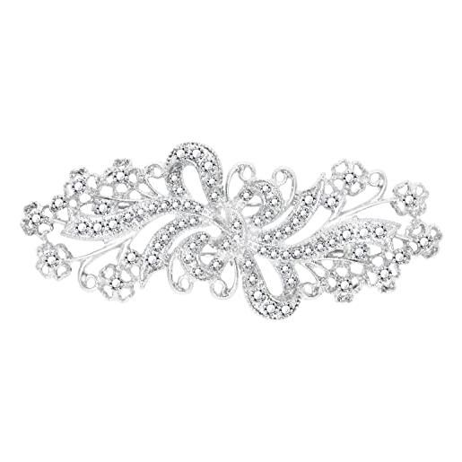 KristLand donne fiore spilla austriaco cristallo matrimonio filigrana fiore bowknot spilla trasparente con jewelry box