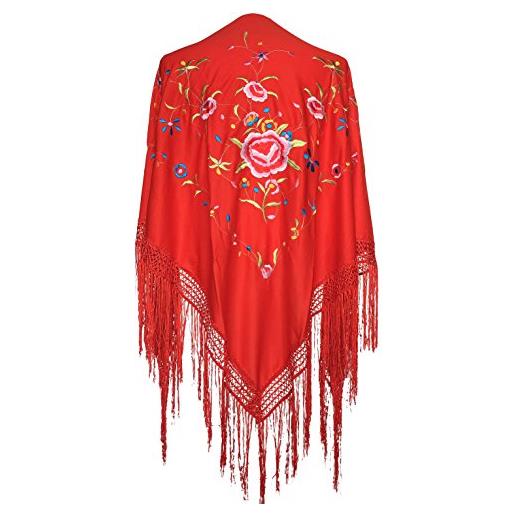 La Senorita la señorita foulard cintura chale manton de manila flamenco di danza rosso fiori colorati