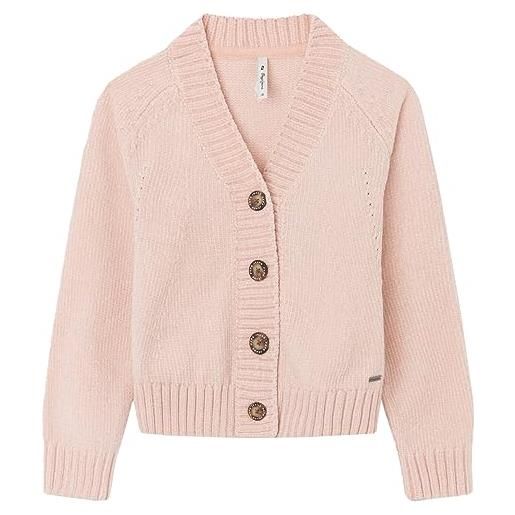 Pepe Jeans renae, maglione cardigan bambine e ragazze, rosa (ash rose), 12 anni