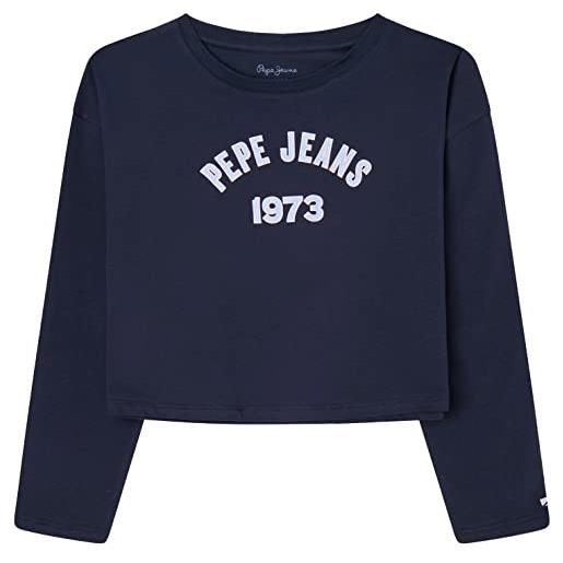 Pepe Jeans paullete, t-shirt bambine e ragazze, blu (dulwich), 12 anni