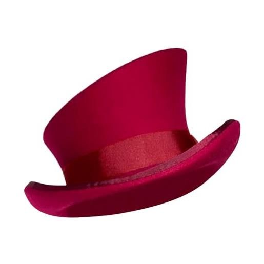 liaddkv cappello in lana a cilindro asimmetrico unisex cappello steam punk cappello cilindro moda cappello decorativo cappello invernale trapper, rd1, taglia unica