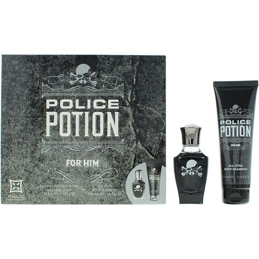 Police potion love set uomo eau de parfum 30ml + doccia shampoo 100ml