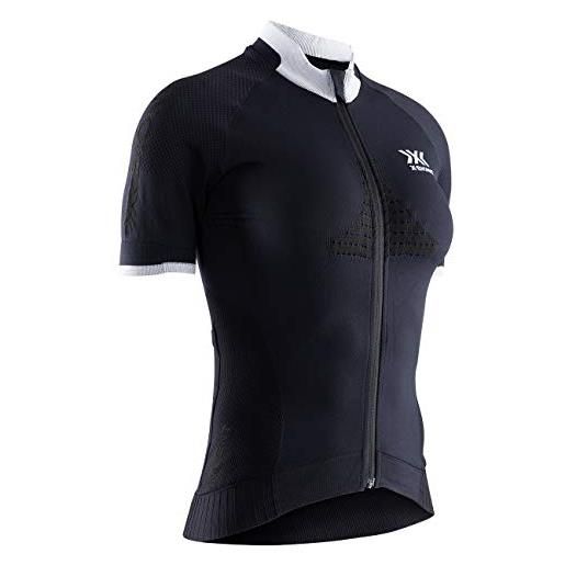 X-Bionic invent bike race zip shirt short sleeve women, donna, opal black/arctic white, l