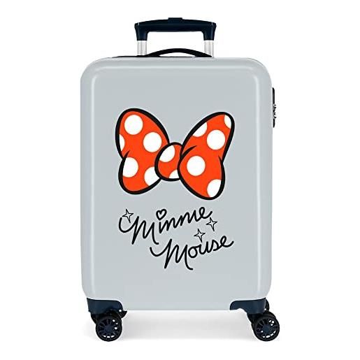 CARTOON trolley da viaggio minnie mouse, disney, valigia in abs da 55 cm, bagaglio a mano