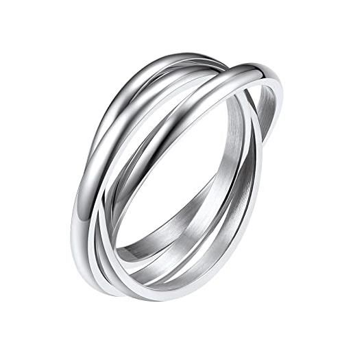 FindChic anello donna anelli intrecciati anello acciaio inossidabile donna anello di rotazione confezione regalo