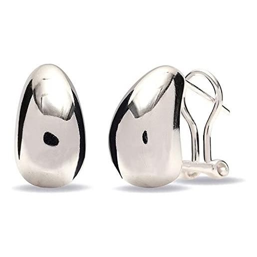 LeCalla sterling silver jewelry omega clip posteriore pierce orecchini per le donne