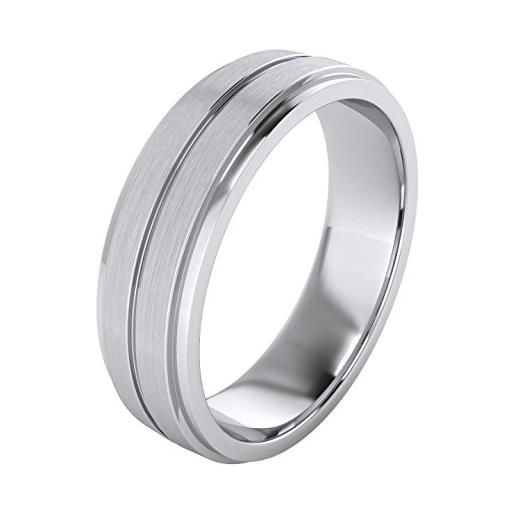 LANDA JEWEL anello in argento sterling massiccio massiccio da 6 mm, unisex, per matrimonio, comfort e argento, 66 (21.0), colore: argento, cod. J127-6m