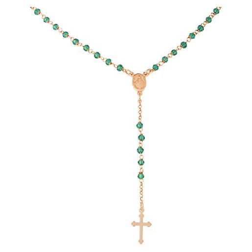 inSCINTILLE collana rosario colorata in argento vari colori con croce pendente