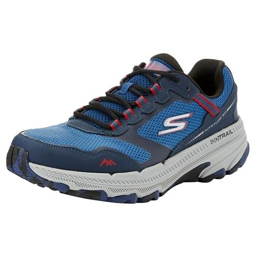 Skechers go run trail altitudine 2.0, sneaker uomo, tessuto in pelle blu navy e rosso, 39.5 eu