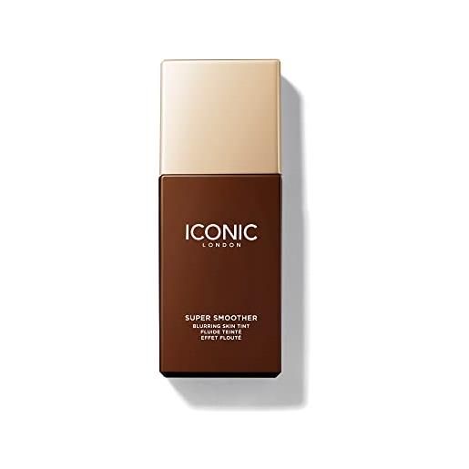 Iconic london super smoother blurring skin tint | light to medium coverage matte makeup foundation| enriched with vegan collagen and peach flower extract - warm rich