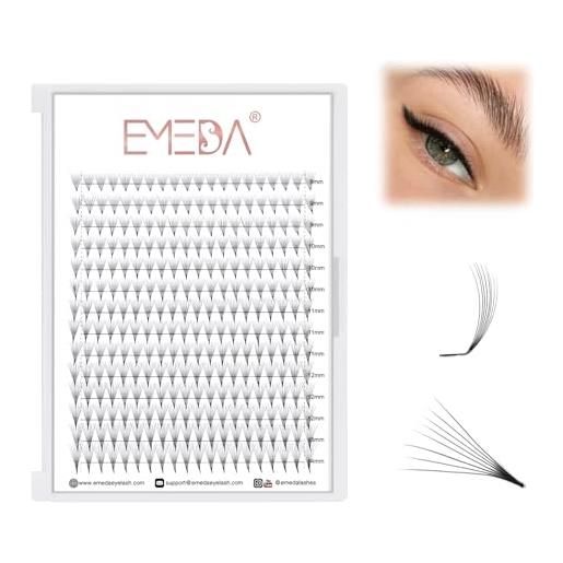 EMEDA 8d estensioni ciglia volume m curl 0,07mm 8-14mm mix effetti eyeliner occhio di gatto styling occhi di volpe m l+ estensioni ciglia a grappolo russo 8d premade lash fans (8d 0.07-m curl-mix)