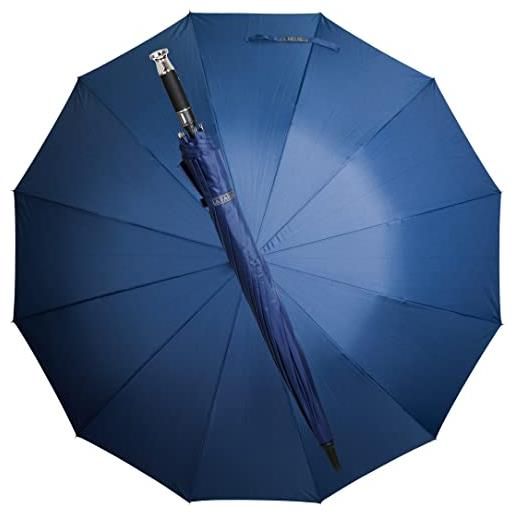 La Farrell ombrello xxl, ombrello da golf, automatico, grande, blu, con custodia, diametro ca. 120 cm, per 2 persone, 12 coste, estremamente resistente alle tempeste ed extra stabile