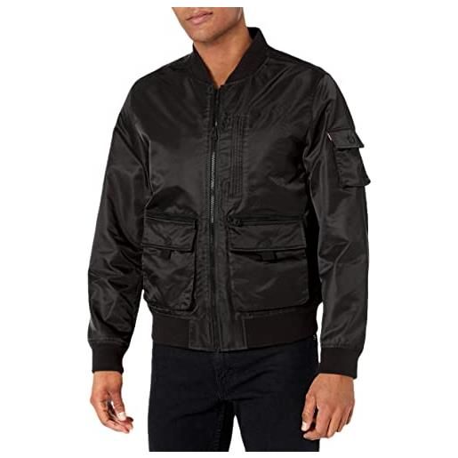 Levi's giacca da camionista bomber varsity, tasche applicate nere, xl uomo