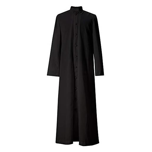 GraduatePro tonaca prete abito talare uomo cattolico accappatoio liturgico. Paramenti vestito pulpito clero sacerdote nero