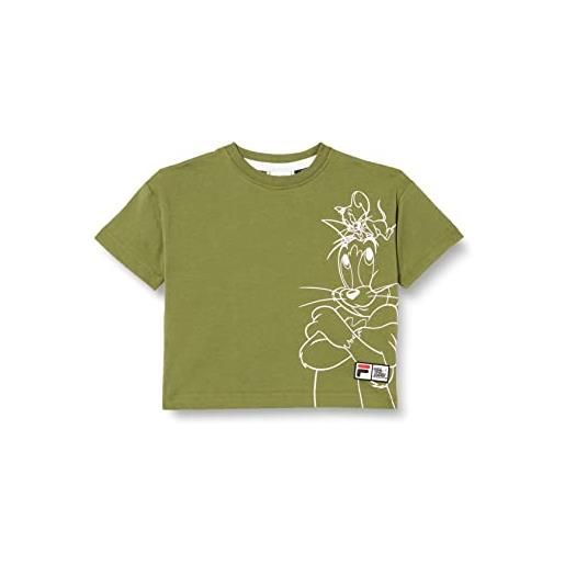 Fila toyama tee t-shirt, loden green, 110 cm-116 cm unisex-bambini e ragazzi