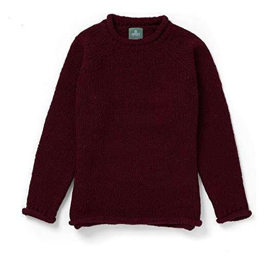 McLaughlin's Irish Shop maglione irlandese da donna lavorato a maglia in lana di tweed donegal dark cherry, colore: rosso, s. 