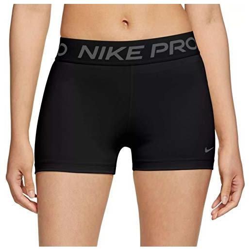 Nike pantaloncini da allenamento da donna pro 7,6 cm, nero | grigio, small
