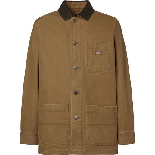 Dickies - giacca da uomo in cotone - duck lined chore jacket stone washed brown duck per uomo - taglia s, m, l, xl - marrone