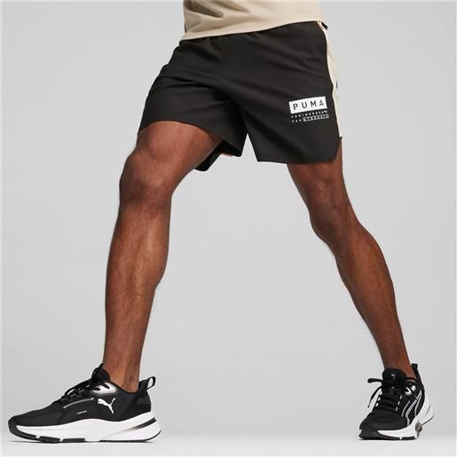 PUMA shorts elasticizzati da training fuse 7 4-way da, nero/beige/altro