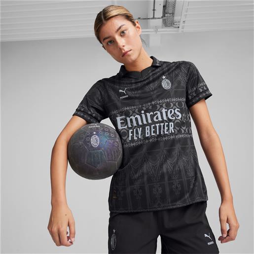 PUMA maglia da calcio in jersey ac milan x pleasures da donna, grigio/nero/altro
