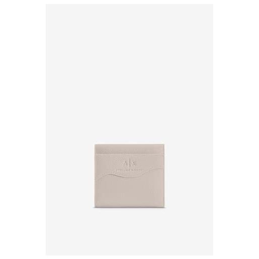 Armani Exchange essential wave, logo argento, portafoglio bi-fold da donna, off road, einheitsgröße