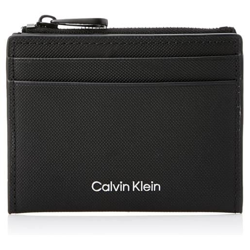 Calvin Klein must 10cc cardholder w/zip k50k511282, portafogli uomo, nero (ck black pique), os