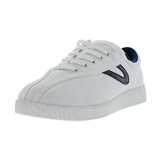 TRETORN, nyliteplus-sneaker da uomo in tela, con lacci, per il tempo libero, stile classico vintage, bianco e blu marino, 43 eu