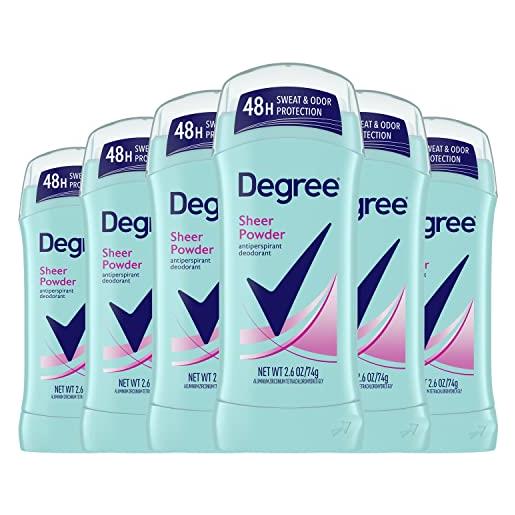Degree for women antiperspirant & deodorant invisible solid, sheer powder, 2.6-ounce stick (pack of 6) by Degree