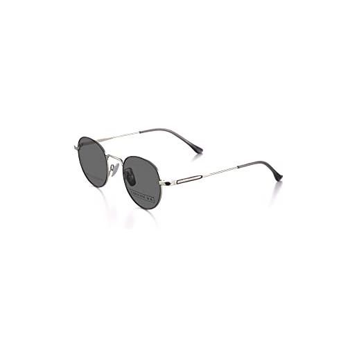 CAROLINE B.K. occhiali da sole con lenti polarizzate grigio scuro. Lente di piccole dimensioni (42-48 mm), argento/viola, s