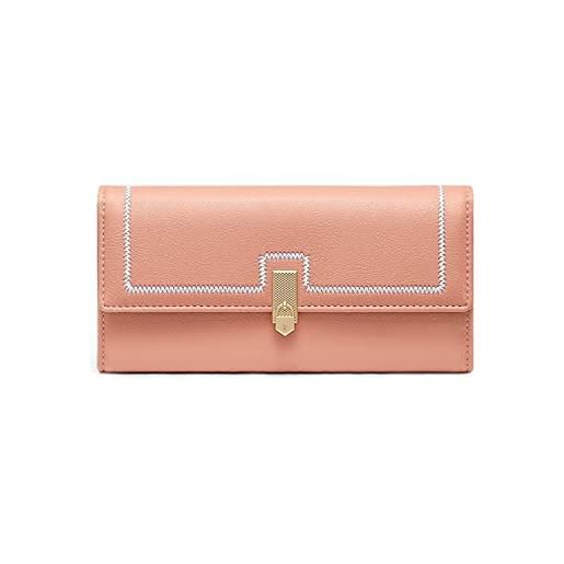 Dieffematicq portafoglio donna brand women wallets buckle design long wallet female leather purse id card holder women purses ladies clutch phone (color: pink)