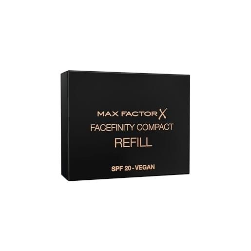 Max Factor facefinity compact foundation refill warm porcelain 031, ricarica per una finitura opaca fino a 24 ore, vegan