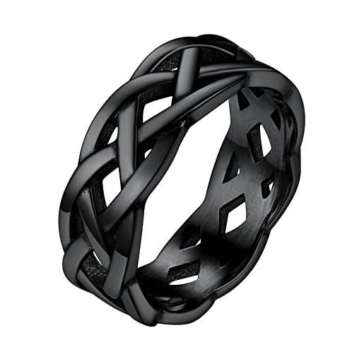 Richsteel anello nodo celtico per donna uomo unisex 7mm anello per dito misura it #14-32 anello per l'eternità anello infinito in acciaio inossidabile antiallergico
