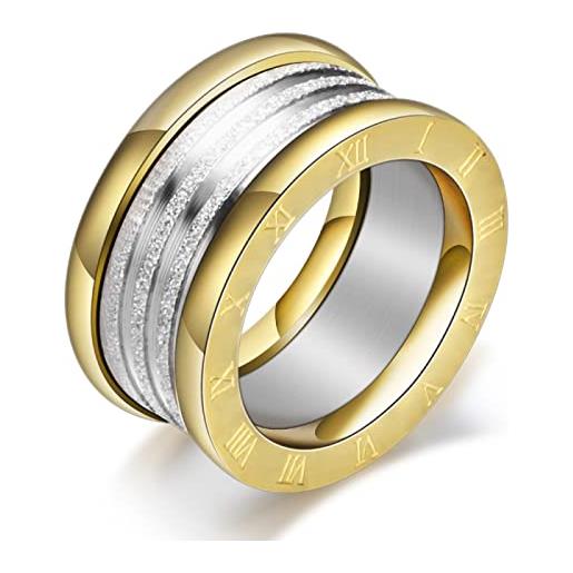 MIATCENRT anello vintage per uomo - anello con numeri romani maschili personalizzati bicolore lucido, accessori per gioielli con ciondoli alla moda unisex per regalo di compleanno, come mostrato, 11