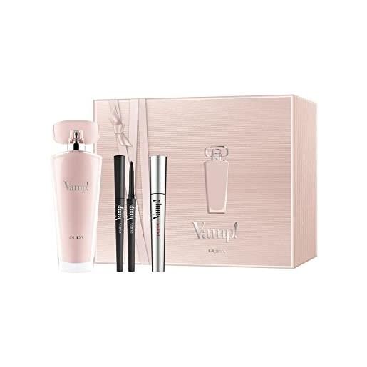 Pupa vamp pink confezione regalo donna profumo edp 100ml matita retraibile nera e mascara vamp exceptional 9ml