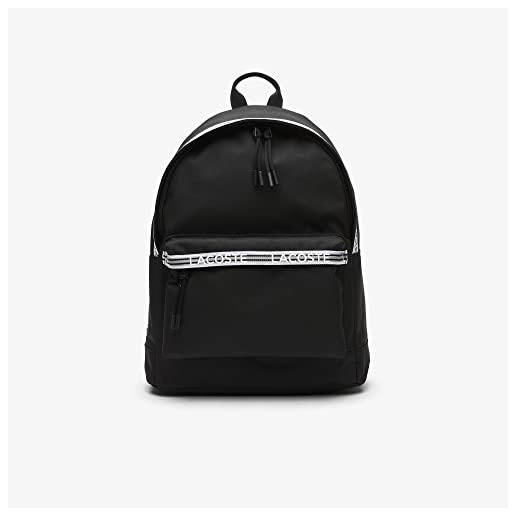 Lacoste nh4269nz backpack, nero bianco, 00 men's, nero/bianco