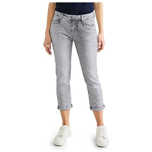 Street One a376066 jeans capri, autentic grey bleach, 31w x 26l donna