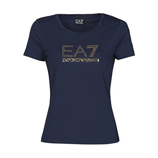 Emporio Armani ea7 t-shirt donna evolution in jersey di misto cotone (blu navy) m