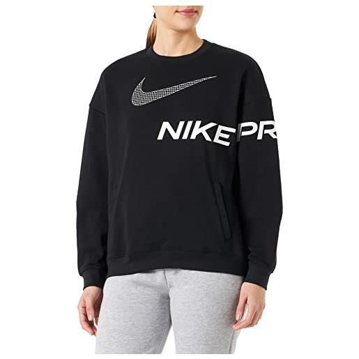 Nike w nk df gt ft grx crew t-shirt, nero/grigio/bianco, l donna