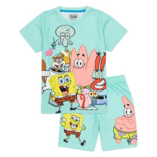 SpongeBob Squarepants pigiama bambini | ragazzi ragazze squidward patrick mr krabs gary personaggi blu t-shirt pantaloncini pjs set | merchandise di film di serie tv