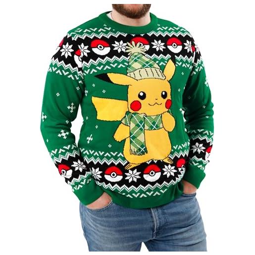 Pokemon maglione natalizio uomo | pikachu maglione lungo natale | maglione natalizio uomo | verde l