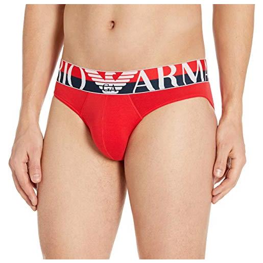 Emporio Armani underwear fashion waistband-megalogo brief boxer, rosso (rosso 00074), x-large uomo