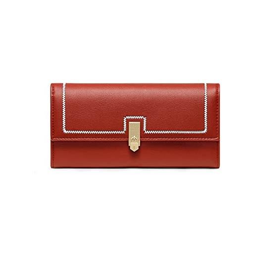 Dieffematicq portafoglio donna brand women wallets buckle design long wallet female leather purse id card holder women purses ladies clutch phone (color: rouge)