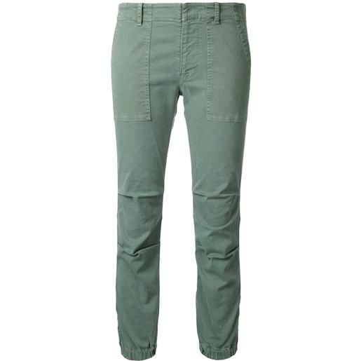 Nili Lotan pantaloni crop con orlo elasticizzato - verde